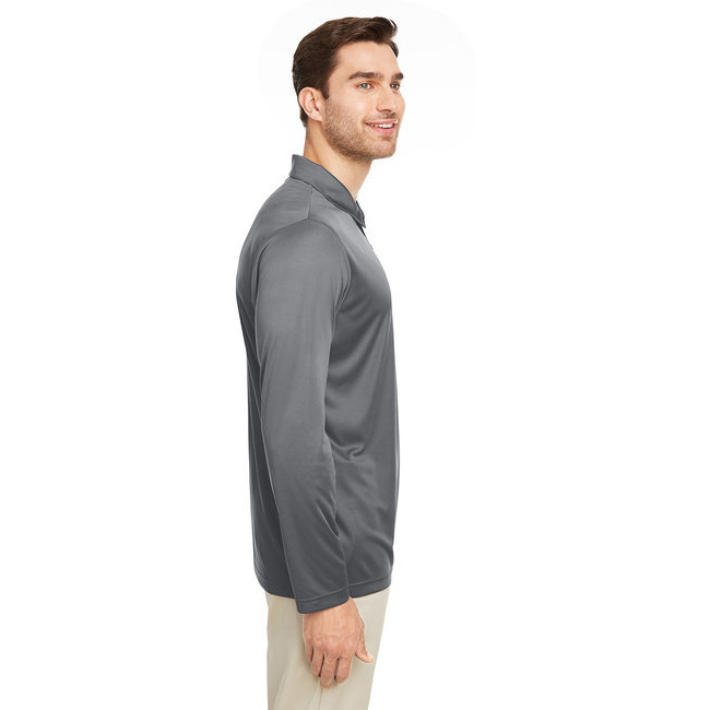 Mens Zone Performance Long Sleeve Polo - BLAcK - XS(D0102H7ZK8J)