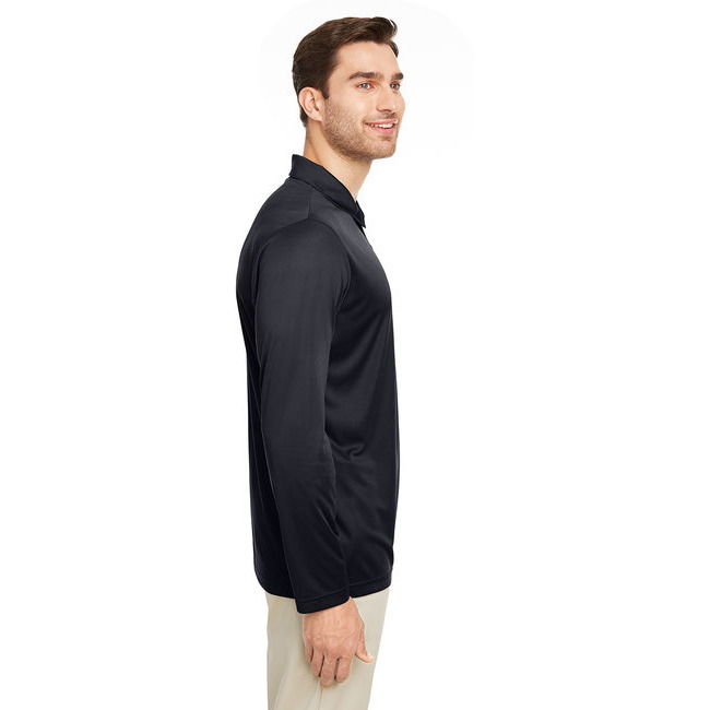 Mens Zone Performance Long Sleeve Polo - BLAcK - XS(D0102H7ZKMJ)