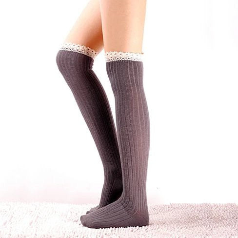 crochet cuteness Knee High Socks(D0102HEYPEg)