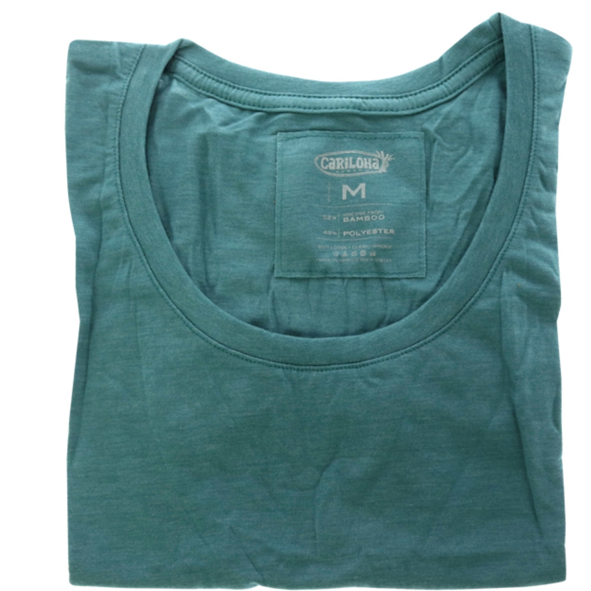 Bamboo Scoop Tee - Tropical Teal Heather by Cariloha for Women - 1 Pc T-Shirt (M)