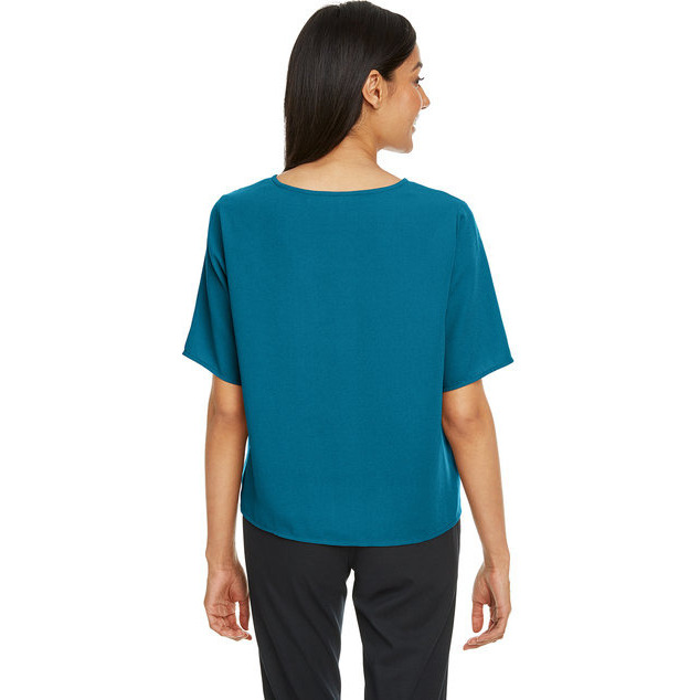Ladies Perfect FitTie-Front Blouse - BLAcK - XS(D0102H7Z37J)