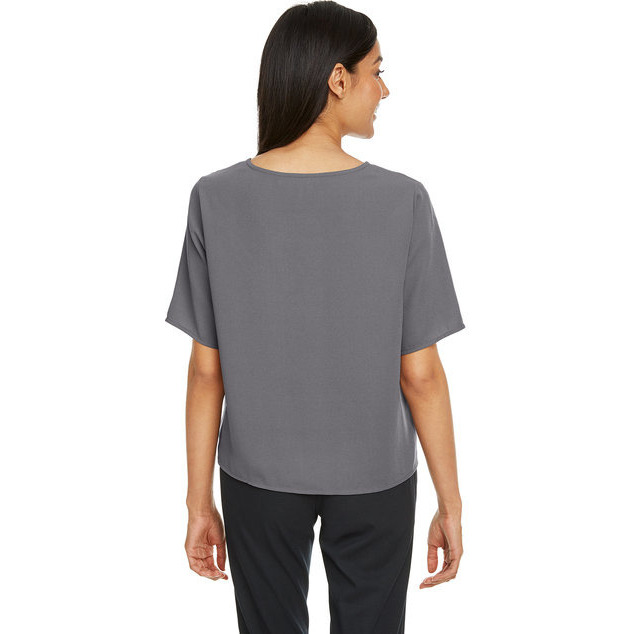 Ladies Perfect FitTie-Front Blouse - BLAcK - XS(D0102H7ZFU6)