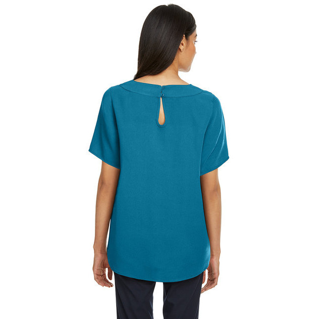 Ladies Perfect FitBoat-Neck Blouse - BLAcK - XS(D0102H7Z4DX)