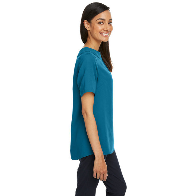 Ladies Perfect FitBoat-Neck Blouse - BLAcK - XS(D0102H7Z4DX)