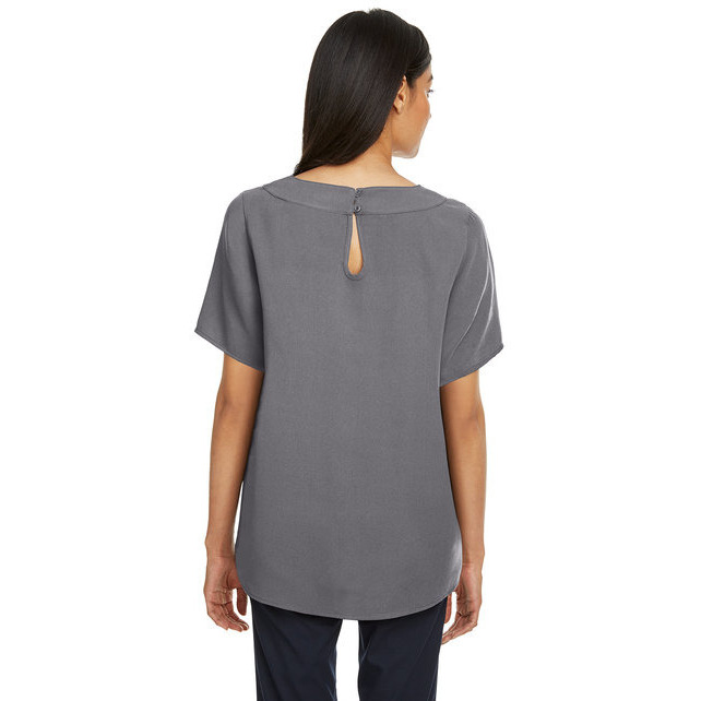Ladies Perfect FitBoat-Neck Blouse - BLAcK - XS(D0102H7Z4N2)