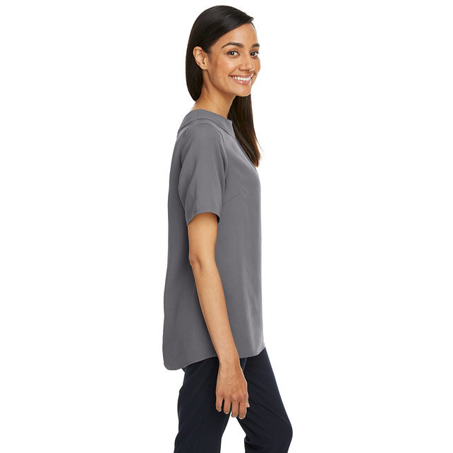 Ladies Perfect FitBoat-Neck Blouse - BLAcK - XS(D0102H7Z4N2)