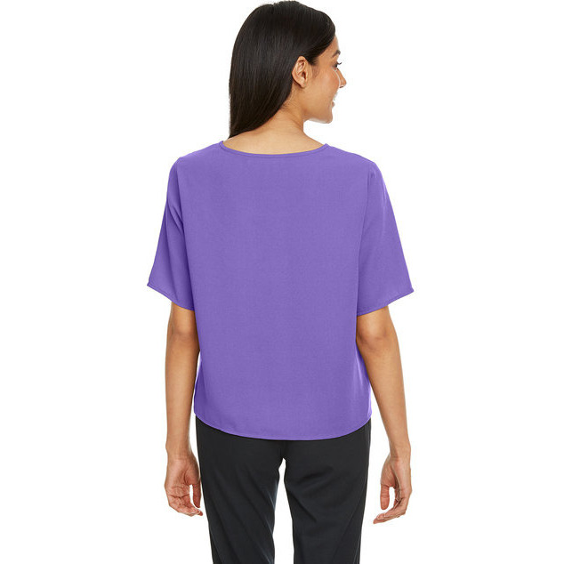 Ladies Perfect FitTie-Front Blouse - BLAcK - XS(D0102H7Z3HJ)
