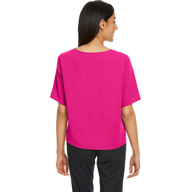 Ladies Perfect FitTie-Front Blouse - BLAcK - XS(D0102H7ZFNJ)