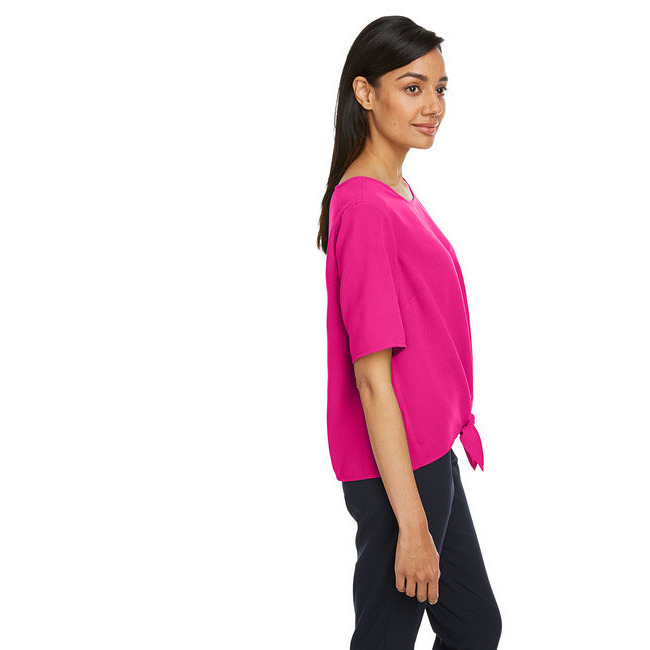 Ladies Perfect FitTie-Front Blouse - BLAcK - XS(D0102H7ZFNJ)