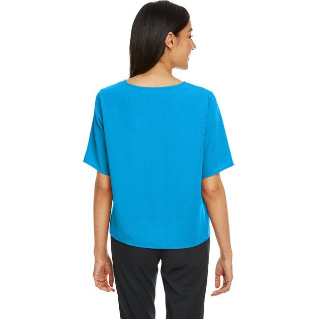 Ladies Perfect FitTie-Front Blouse - BLAcK - XS(D0102H7Z378)