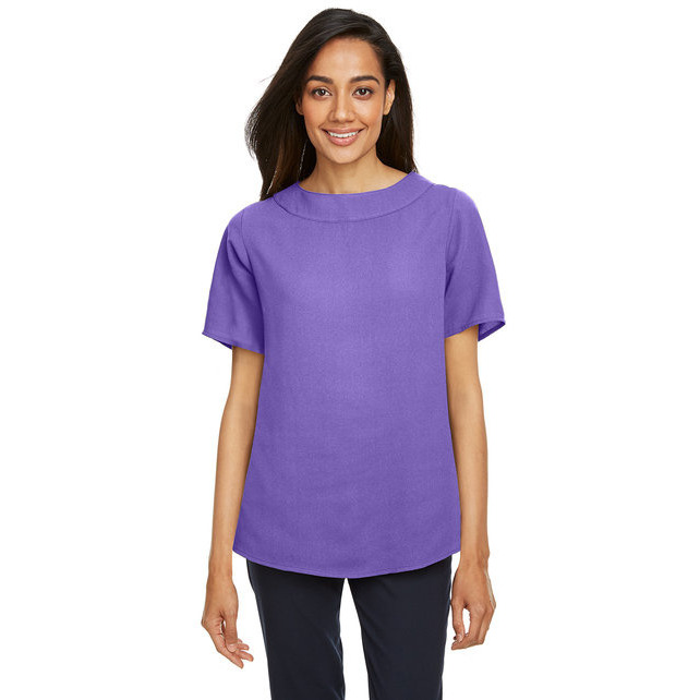Ladies Perfect FitBoat-Neck Blouse - BLAcK - XS(D0102H7Z4YP)