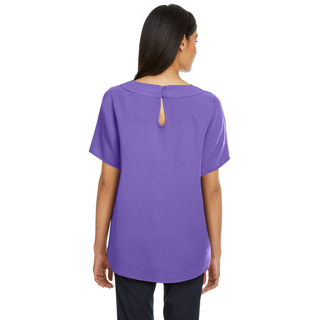 Ladies Perfect FitBoat-Neck Blouse - BLAcK - XS(D0102H7Z4YP)