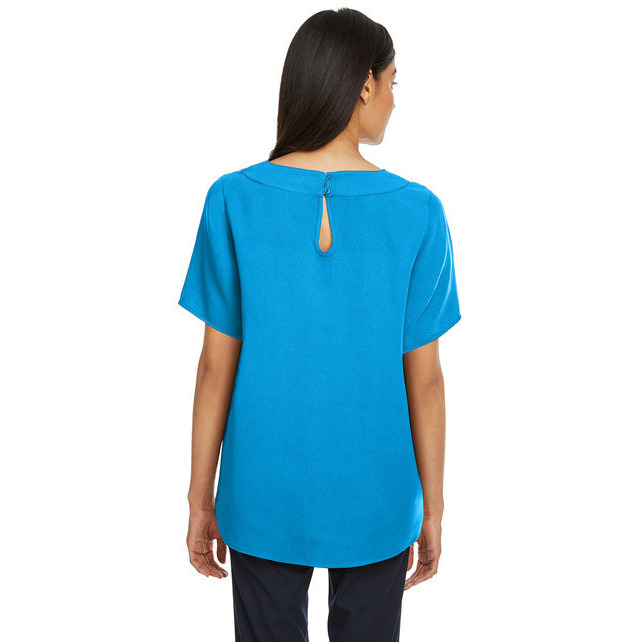 Ladies Perfect FitBoat-Neck Blouse - BLAcK - XS(D0102H7Z4D2)