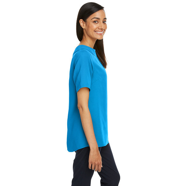 Ladies Perfect FitBoat-Neck Blouse - BLAcK - XS(D0102H7Z4D2)