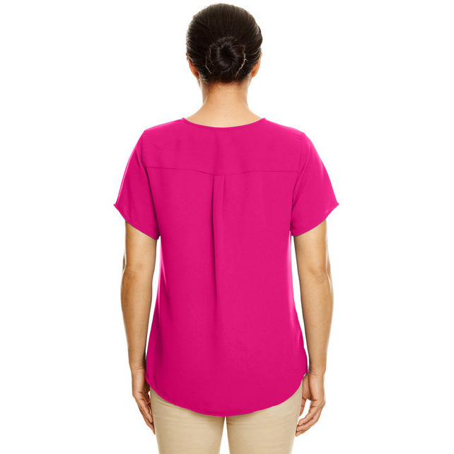 Ladies Perfect FitShort-Sleeve crepe Blouse - BLAcK - XS(D0102H7ZWJ6)