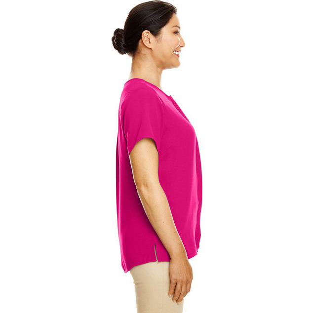 Ladies Perfect FitShort-Sleeve crepe Blouse - BLAcK - XS(D0102H7ZWJ6)