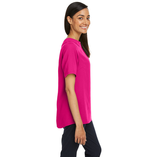 Ladies Perfect FitBoat-Neck Blouse - BLAcK - XS(D0102H7Z48J)