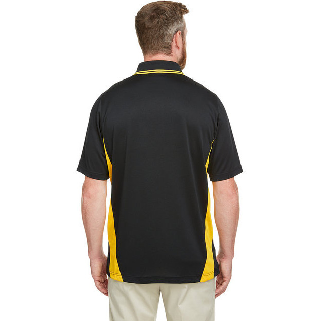 Mens Tall Flash Snag Protection Plus IL colorblock Polo - BLAcK SNRY YLLW - LT(D0102H7ZF6P)