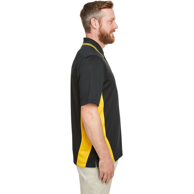 Mens Tall Flash Snag Protection Plus IL colorblock Polo - BLAcK SNRY YLLW - LT(D0102H7ZF6P)