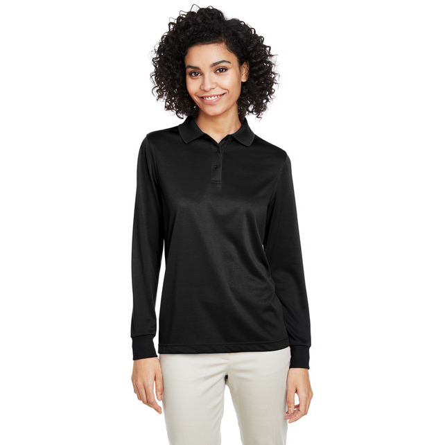 Ladies Advantage Snag Protection Plus IL Long Sleeve Polo - BLAcK - XS(D0102H7Z04T)