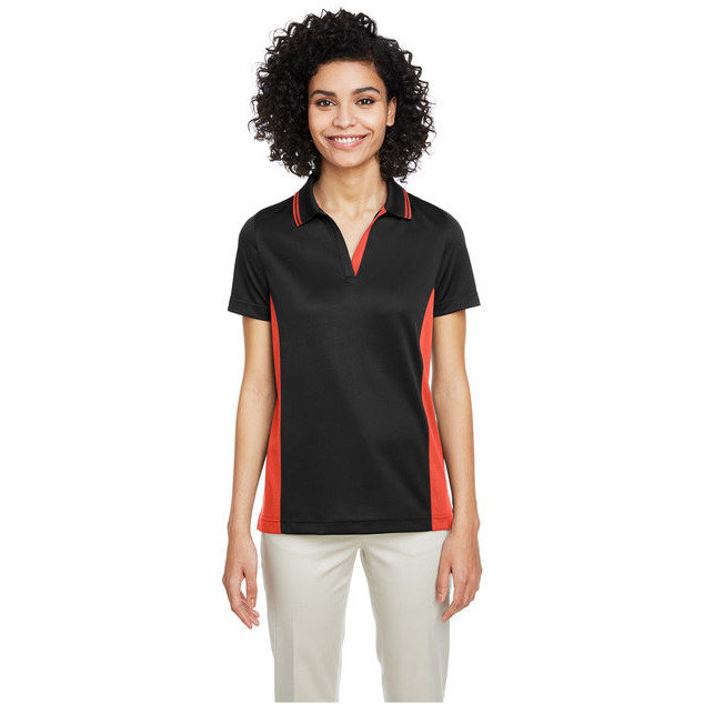Ladies Flash Snag Protection Plus IL colorblock Polo - BLAcK SNRY YLLW - XS(D0102H7ZV42)