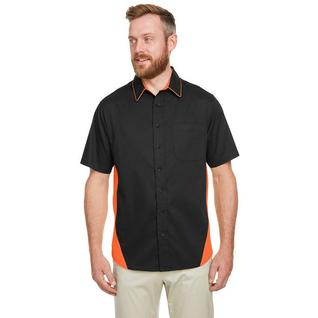 Mens Flash IL colorblock Short Sleeve Shirt - BLAcK SNRY YLLW - 5XL(D0102H7Z05P)