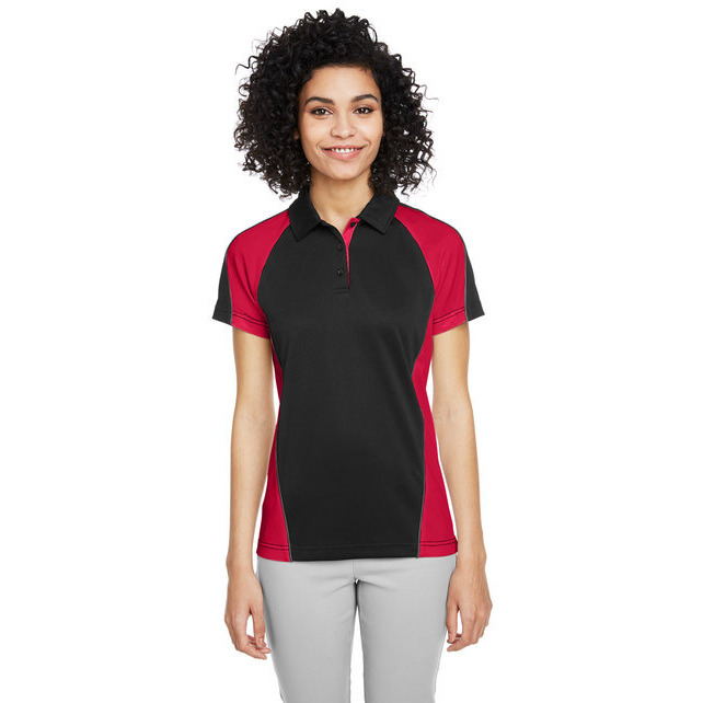 Ladies Advantage Snag Protection Plus IL colorblock Polo - BLK RED D cHRc - XS(D0102H7ZBJ2)