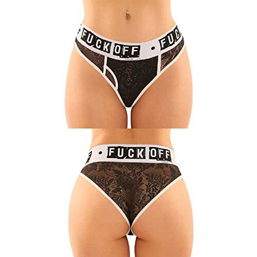 Vibes FUCK OFF BRIEF&THONG S/M BLACK/WH