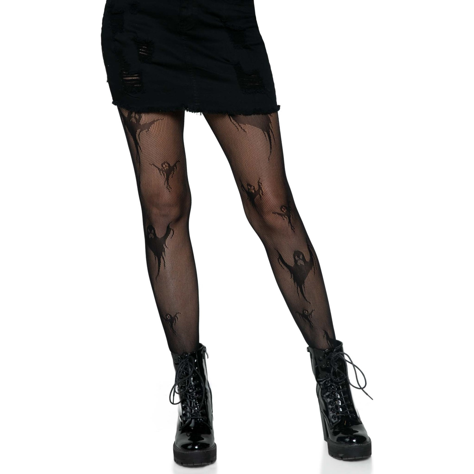 Spooky ghost fishnet tights.