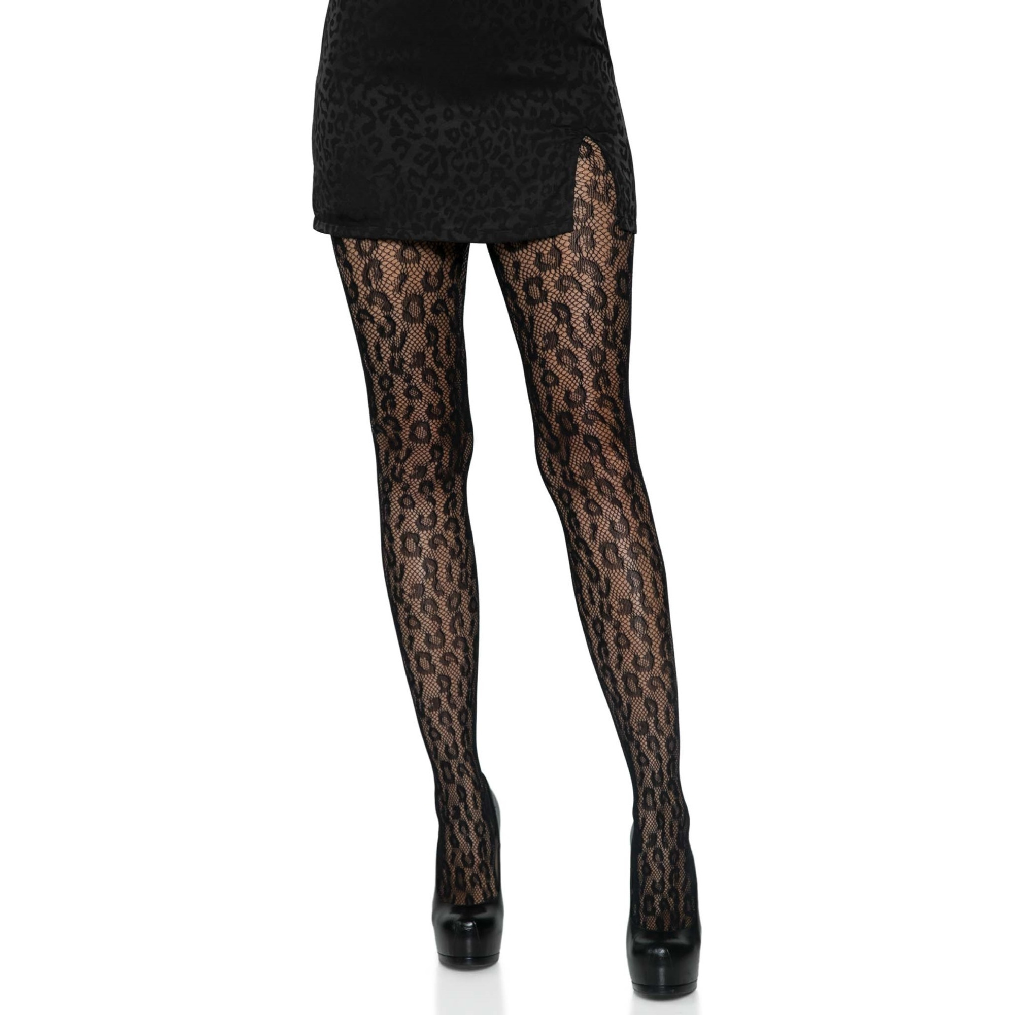Leopard net tights.