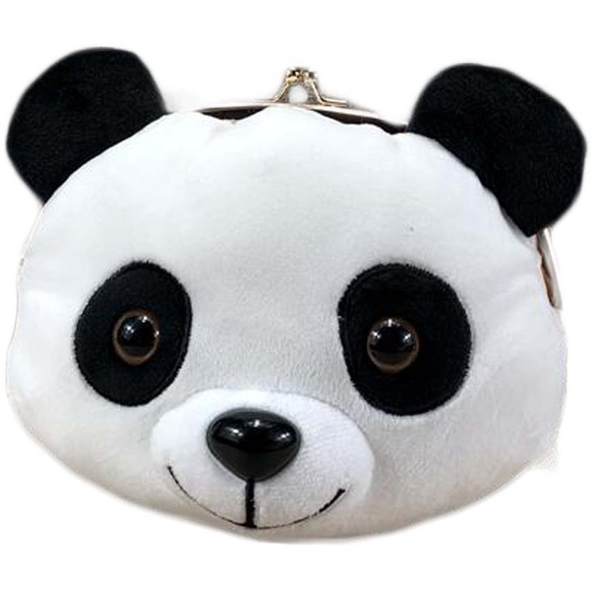 Cartoon Panda Head Crossbody Bag Plush Girls Mobile Phone Bag Coin Bag Small Bag