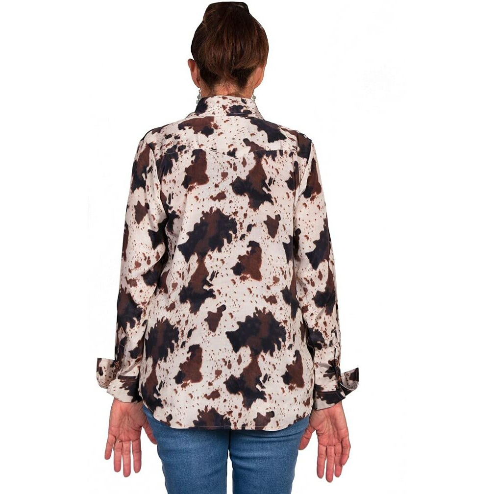 POLY CREPE BLOUSE W/WESTERN BK YOKE