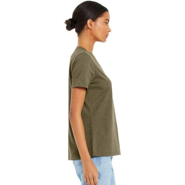Bella + Canvas 6405CVC Ladies Relaxed Heather CVC Jersey V-Neck T-Shirt