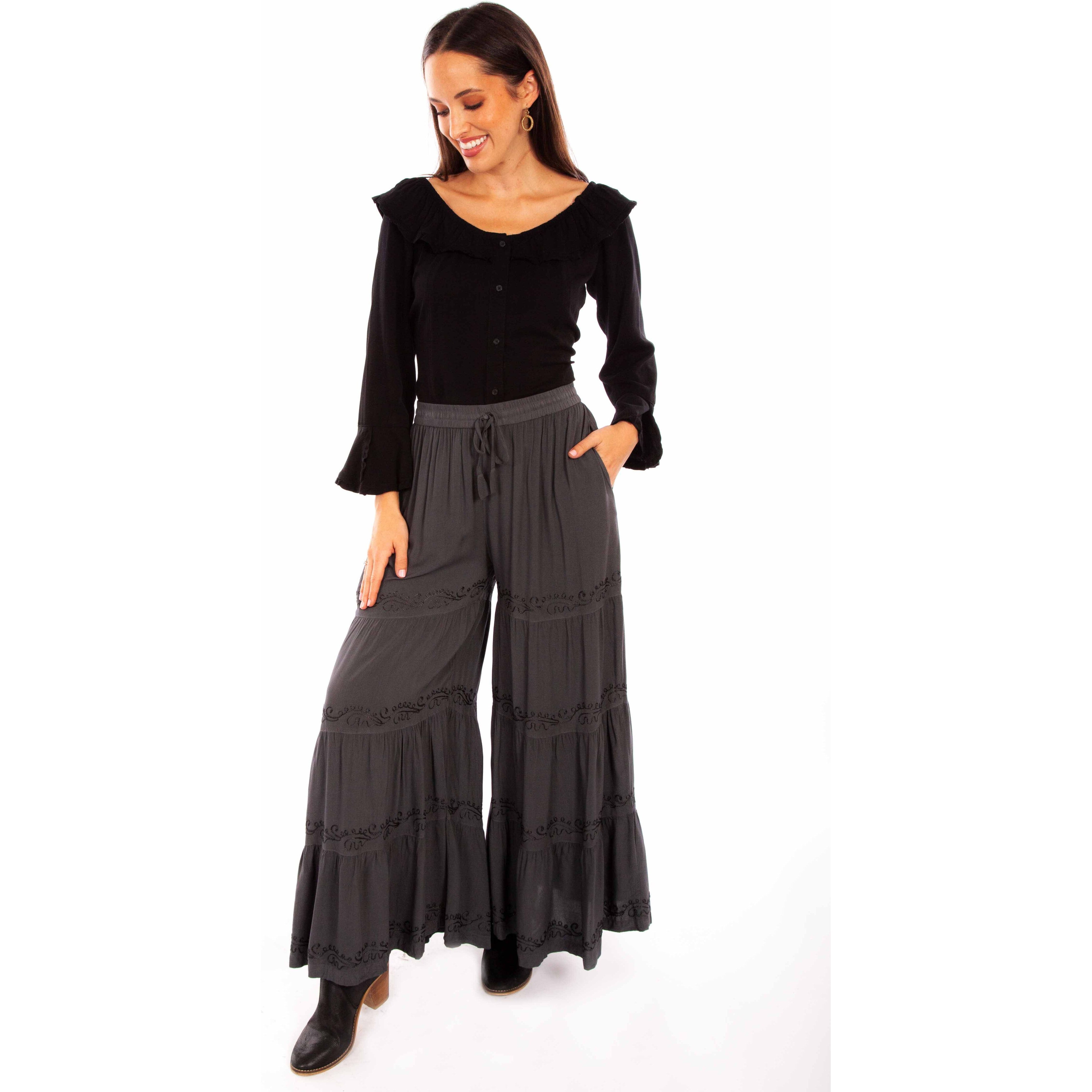 RAYON PALAZZO PANTS W/POCKETS