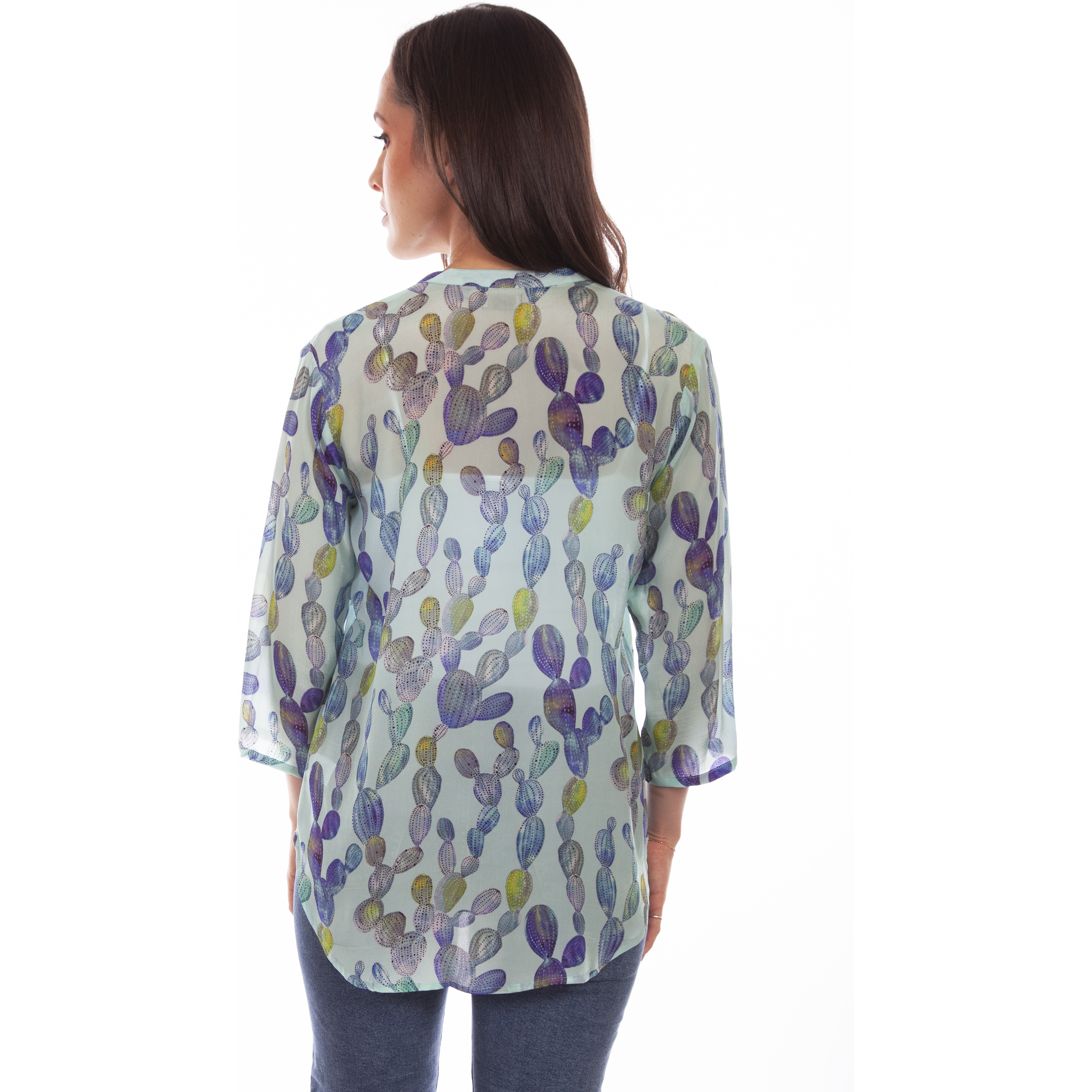 BUTTON UP PRINT BLOUSE