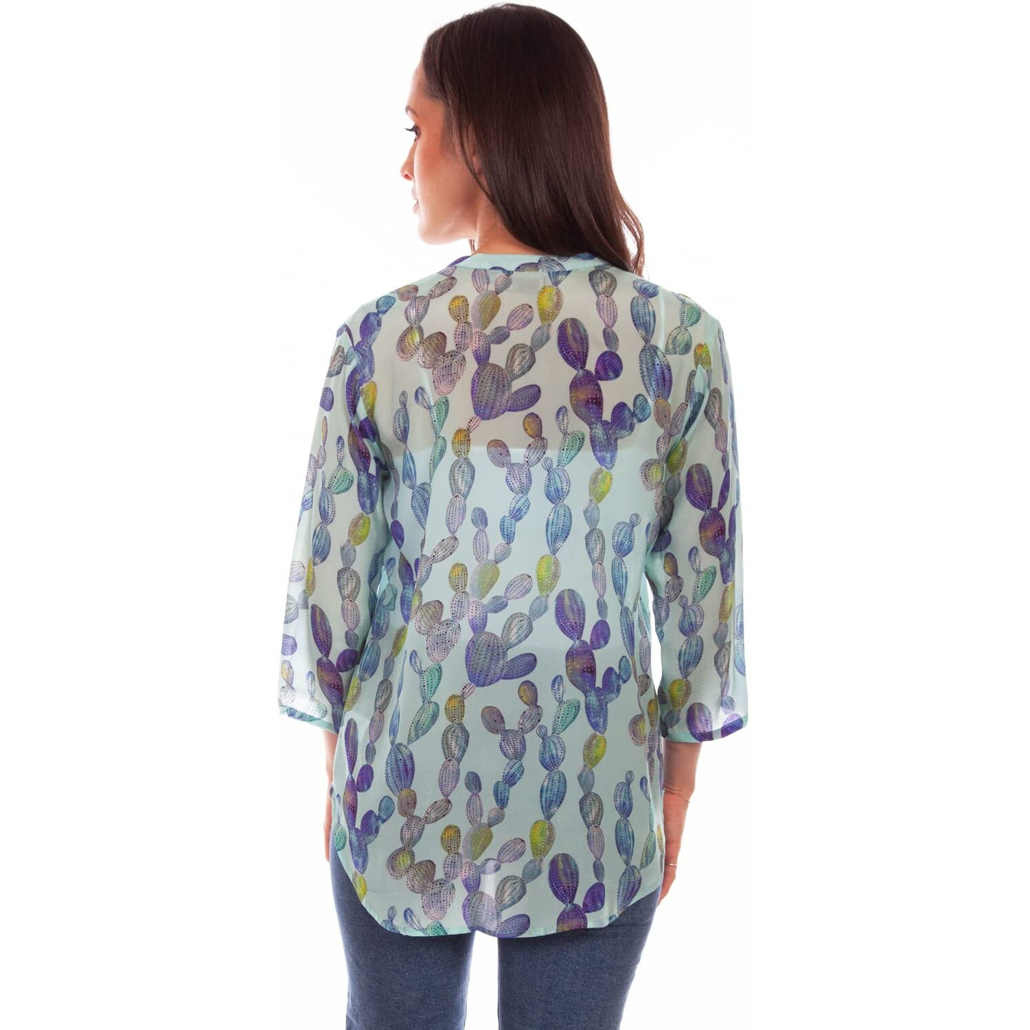 BUTTON UP PRINT BLOUSE