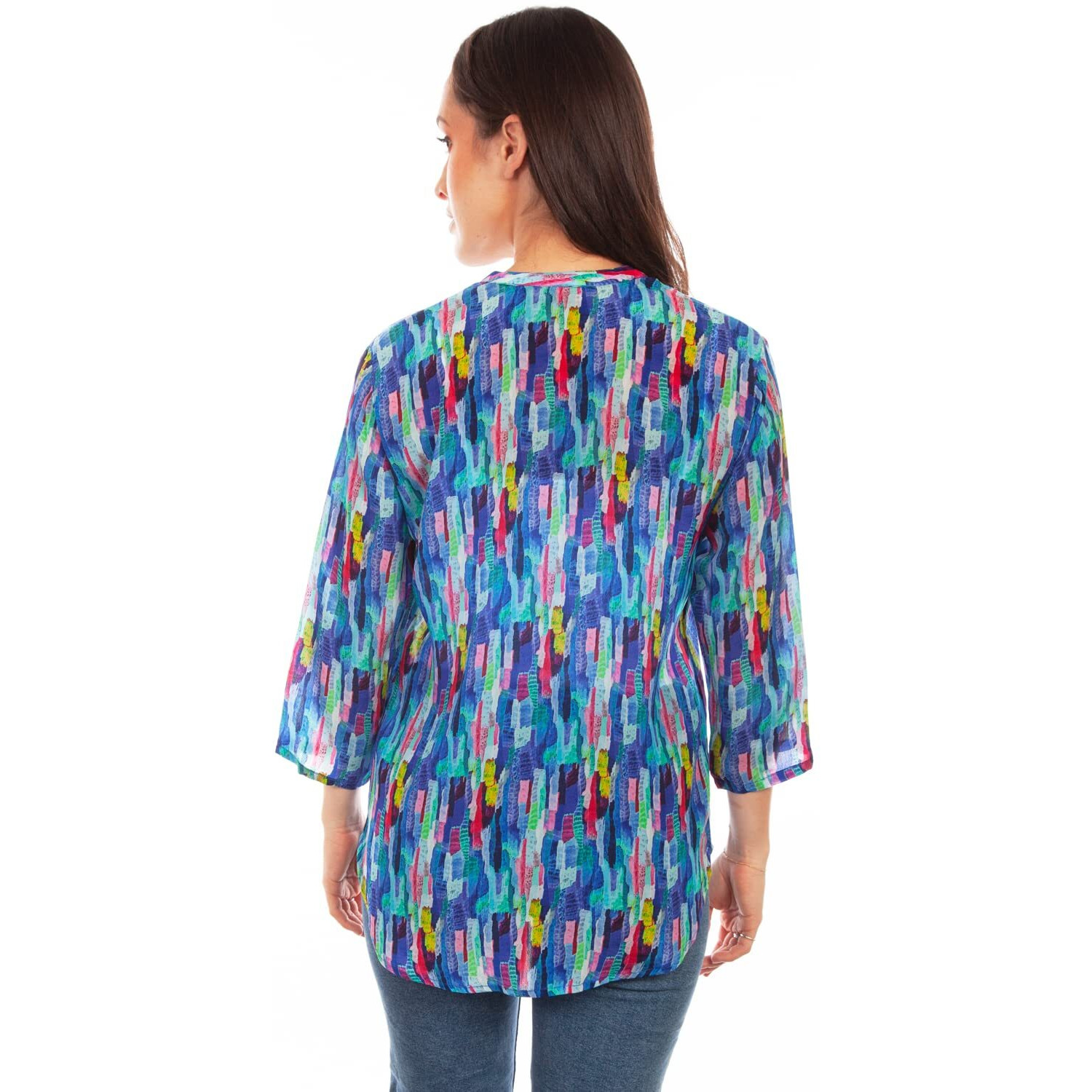 BUTTON UP PRINT BLOUSE