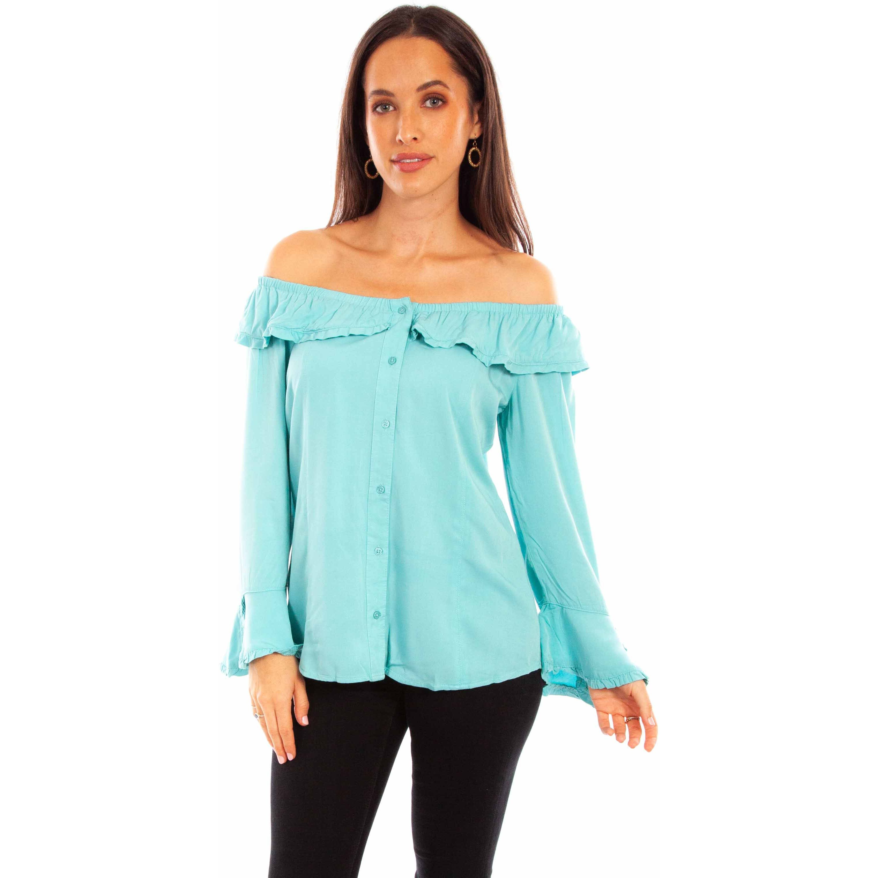 RUFFLE OFF/ON SHOULDER BLOUSE