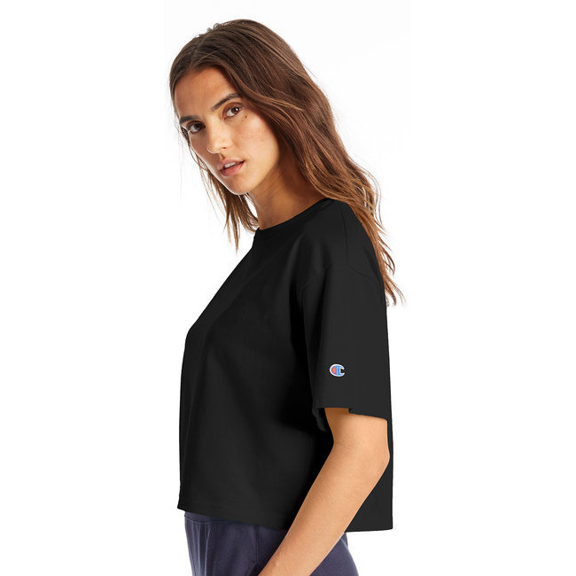 Ladies cropped Heritage T-Shirt - BLAcK - XS(D0102H7D9ZJ)