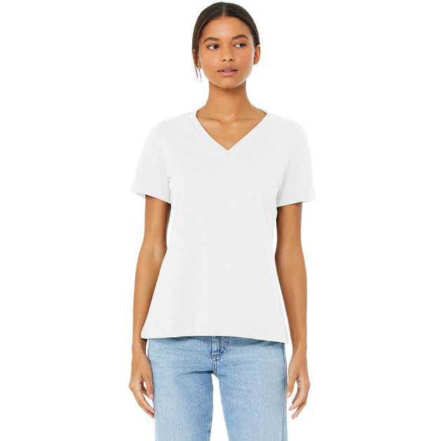 Bella + Canvas 6405CVC Ladies Relaxed Heather CVC Jersey V-Neck T-Shirt