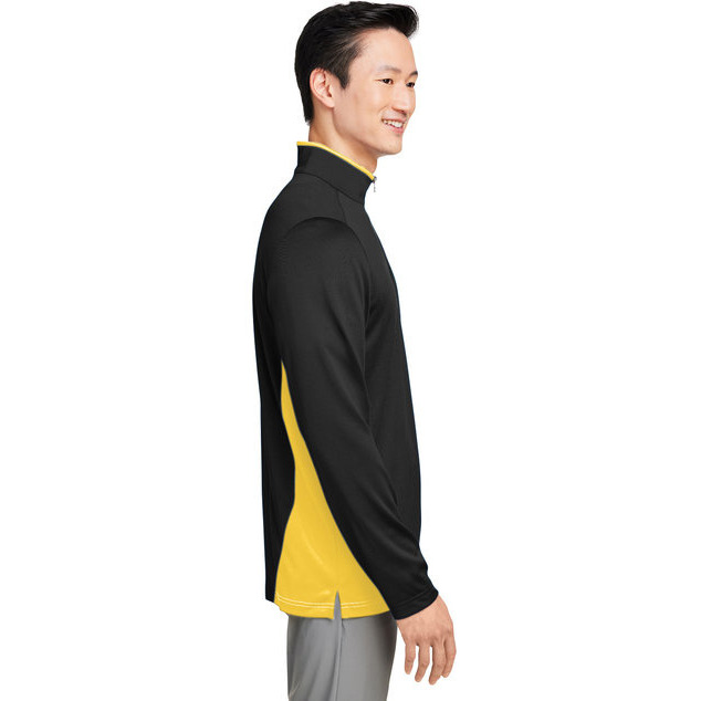 Mens Flash Snag Protection Plus IL colorblock Quarter-Zip - BLAcK SUNRY YLW - S(D0102H789FX)