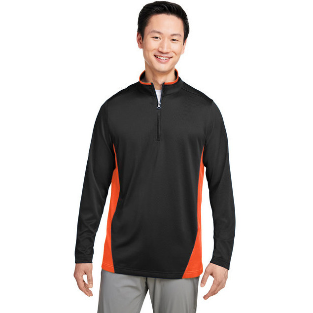 Mens Flash Snag Protection Plus IL colorblock Quarter-Zip - BLAcK SUNRY YLW - S(D0102H789TX)