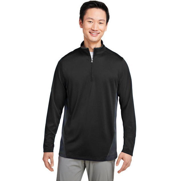 Mens Flash Snag Protection Plus IL colorblock Quarter-Zip - BLAcK SUNRY YLW - S(D0102H78IHX)