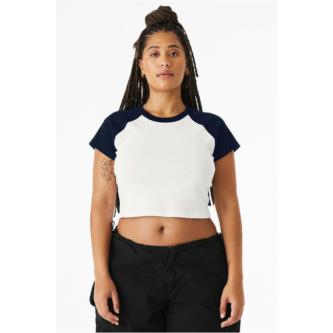 Bella + Canvas 1201 Ladies' Micro Ribbed Raglan Baby Tee