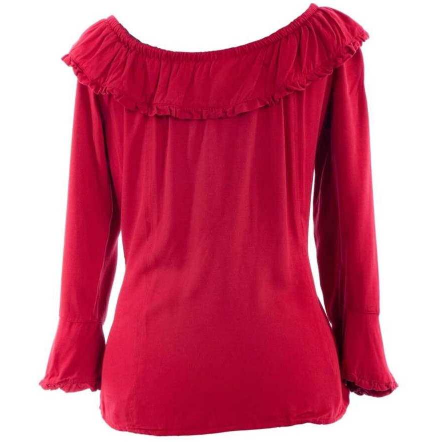 RUFFLE OFF/ON SHOULDER BLOUSE