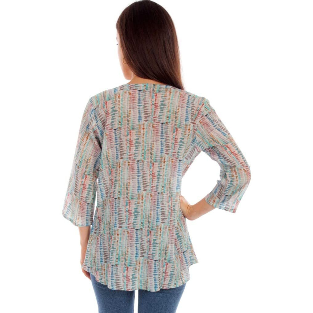 WATER COLOR PRINT PULLOVER BLOUSE