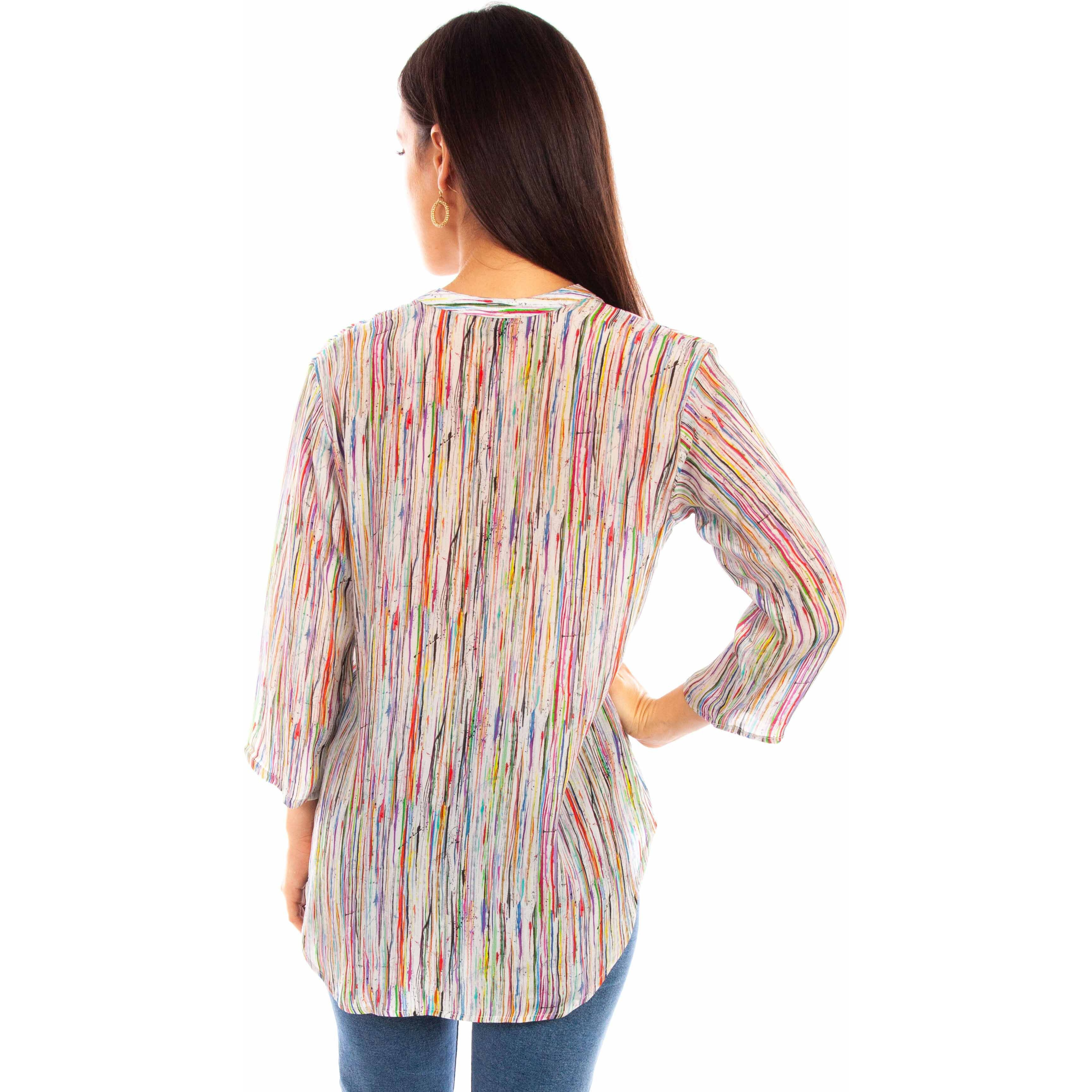ABSTRACT STRIPE PRINT BLOUSE