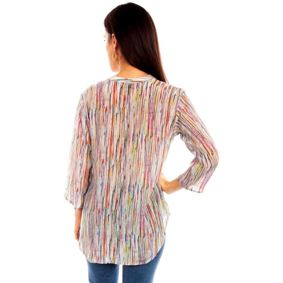ABSTRACT STRIPE PRINT BLOUSE