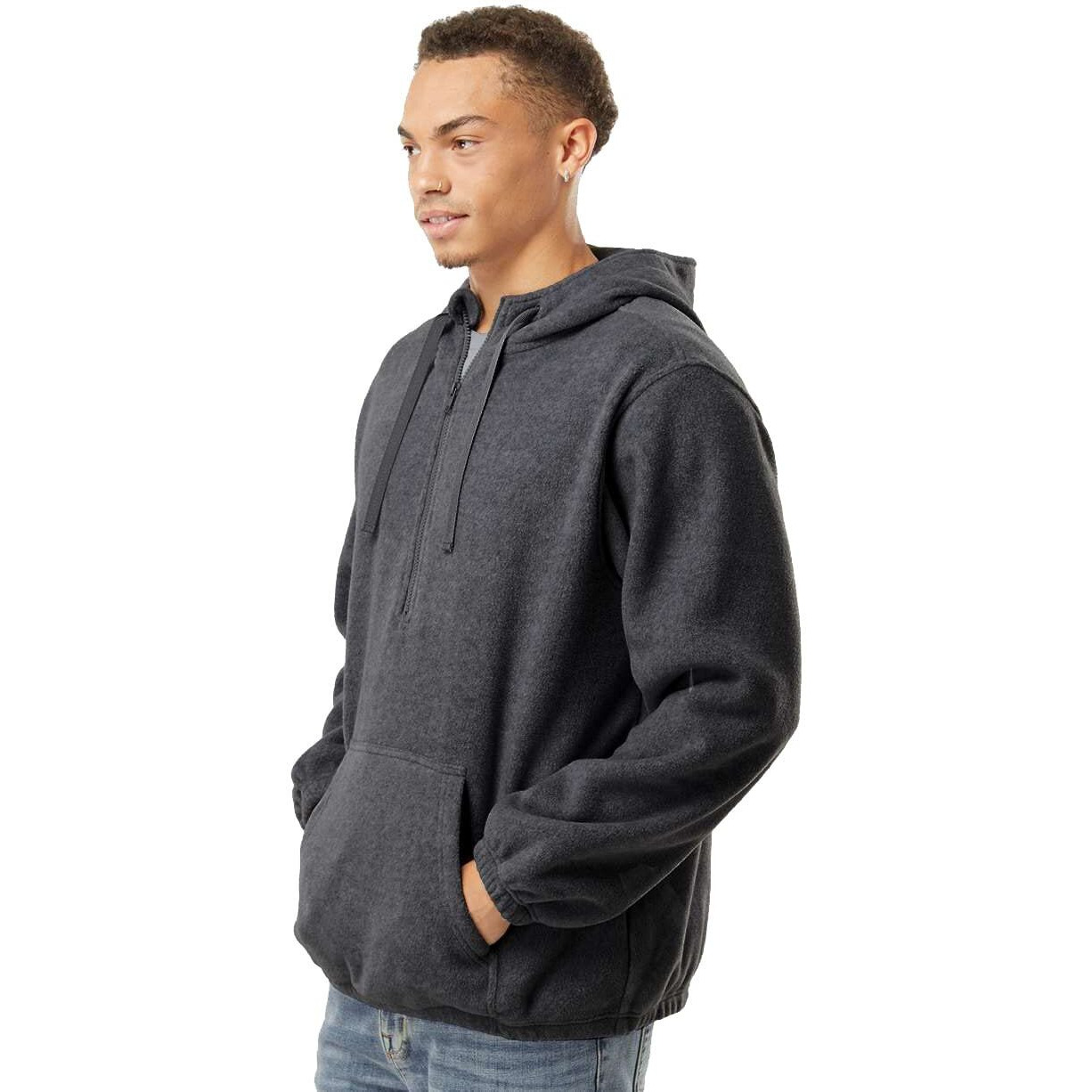 Burnside B3600 Mens Polar Fleece Quarter-Zip Pullover