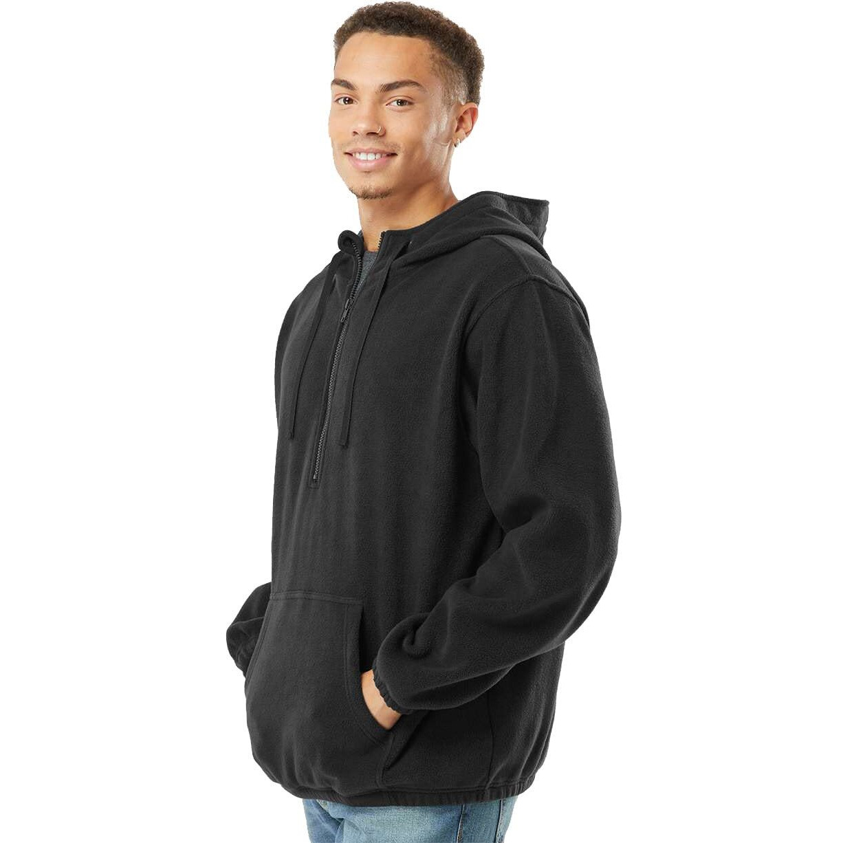 Burnside B3600 Mens Polar Fleece Quarter-Zip Pullover